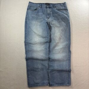 Y2K Sean John Baggy Jeans Men 38x32 Blue Garvey Faded Loose Skater Straight